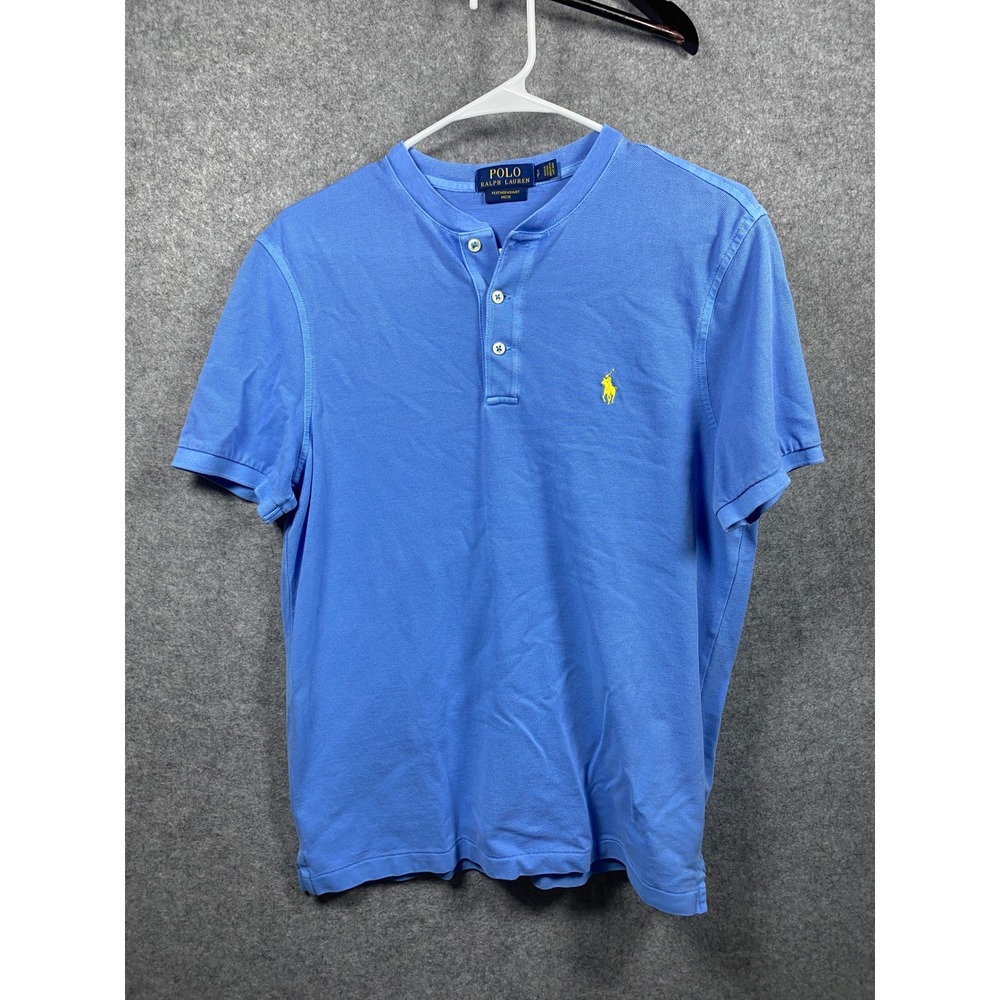 Polo Ralph Lauren Henley Mens Small Blue Like New Featherweight Mesh Pony